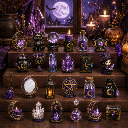 Crystal Witch Advent Calendar 2026 – 24 Days of Magical Crystal Miniatures, Mystical Witchy Collectibles & Enchanting Gifts for Fantasy Lovers