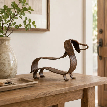🐶🐴🎨Rustic Charm, Horse Dachshund Style — Metal Sculpture for Home & Garden