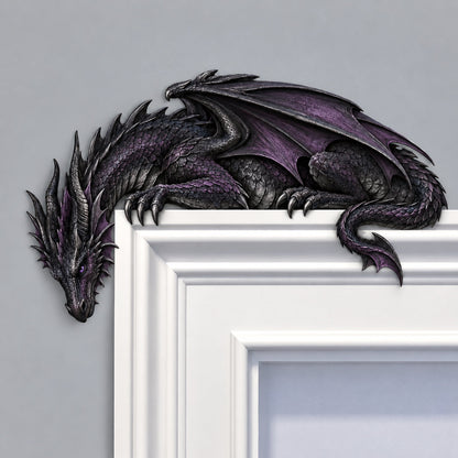 ⏳ Last Day 48% OFF – 🐉🔥 Sleeping Dragon Door Topper | Medieval Fantasy Dragon Guardian Wall Décor for Doorway, Gaming Room & Gothic Home 🏰✨