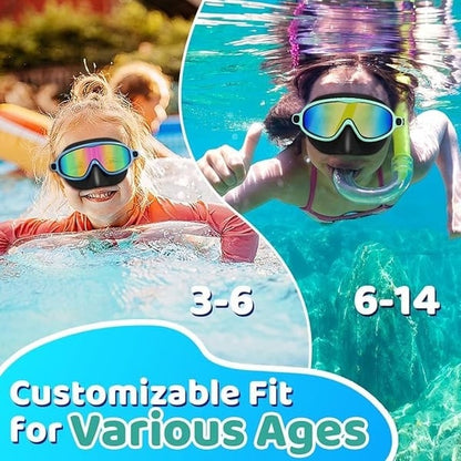 🏊‍♀️Buy 1 Get 1 Free🏊‍♀️-HD children's large frame waterproof and anti-fog swimming goggles