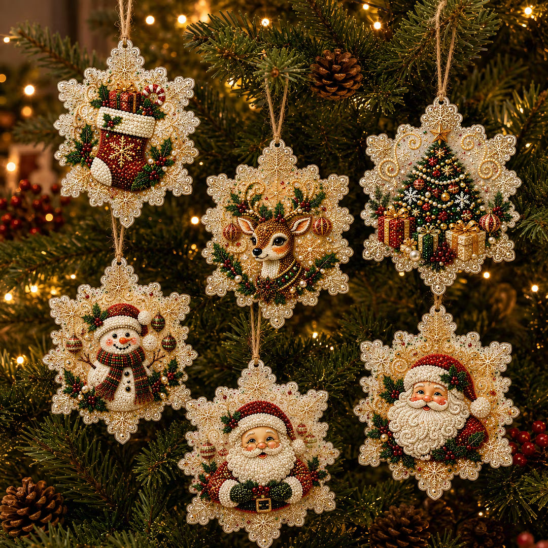 🔥Only $10.99 Last Day Promotion!🎄Christmas DIY Diamond Painting Ornaments Kit (6 PCS)🎅