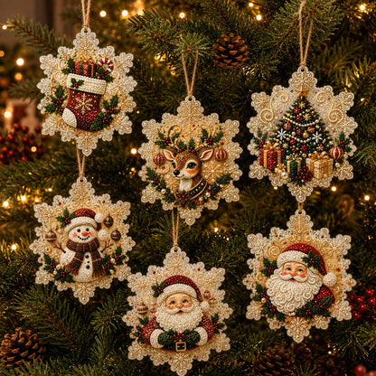 🔥Only $10.99 Last Day Promotion!🎄Christmas DIY Diamond Painting Ornaments Kit (6 PCS)🎅