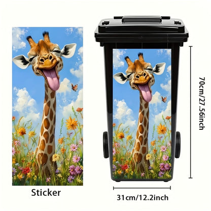 🐮 Highland Cattle Floral Print Bin Sticker