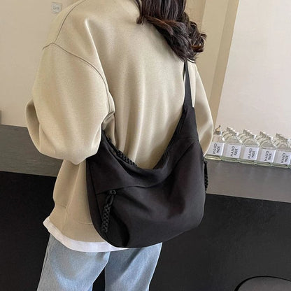 Designer Direct Sales👜Women's Fashion Plain Color Nylon Crossbody Hobo Bag