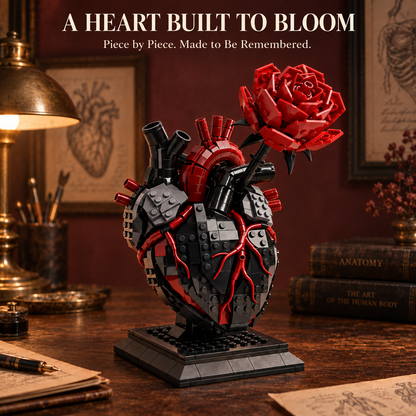 🌹My Heart Is Still Yours –🫀Gothic Flaming Heart Rose Gift Brick Set