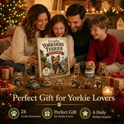 Yorkshire Terrier Advent Calendar – 24 Unique Yorkie Acrylic Ornaments & Daily Christmas Surprises