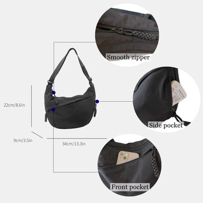 Designer Direct Sales👜Women's Fashion Plain Color Nylon Crossbody Hobo Bag