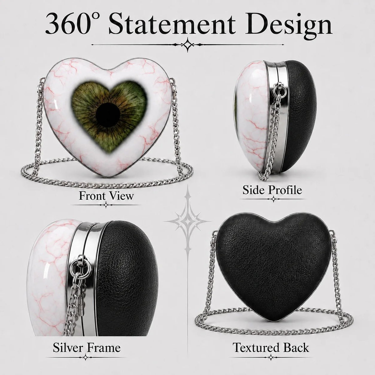 🔥Last Day 49% OFF 🖤👁 Gothic Heart Eye Statement Crossbody Bag