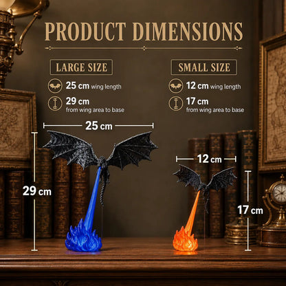 3D-Printed Illuminated Dragon Flame Book Nook – Mystical Fantasy Bookshelf Décor