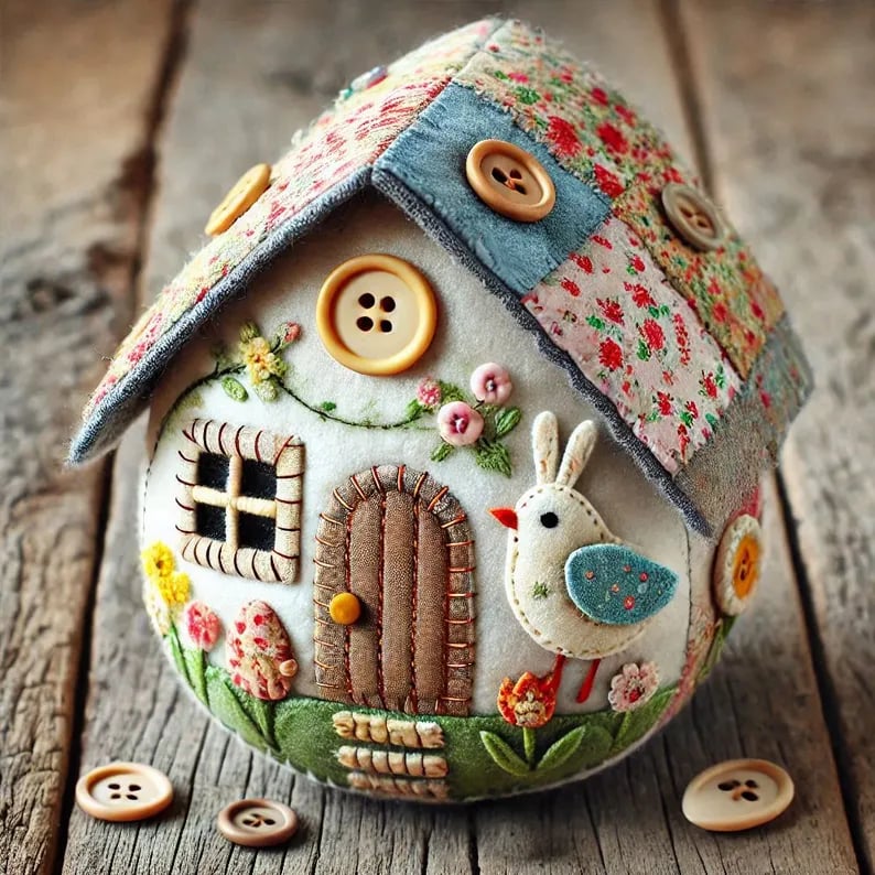 🏡Hot sale 🥚Patchwork Felt Egg House DIY Kit