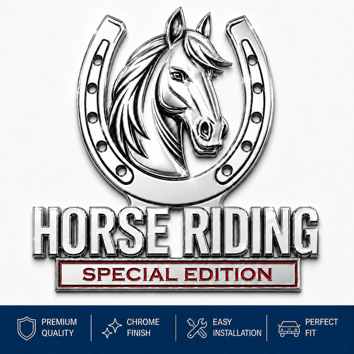 🐎 Horse Riding Special Edition  Chrome Metal Car Emblem