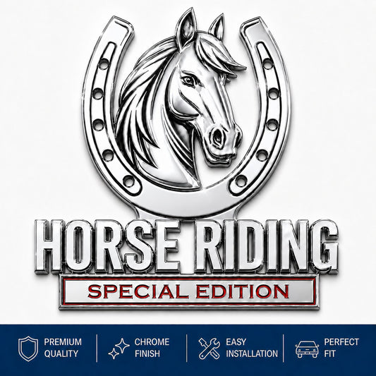 🐎 Horse Riding Special Edition  Chrome Metal Car Emblem