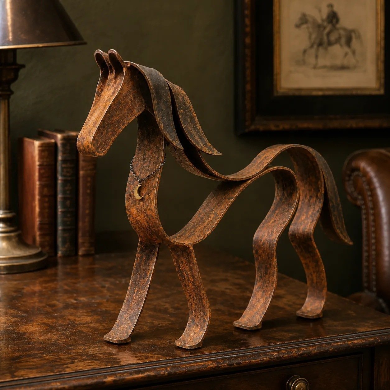 🐶🐴🎨Rustic Charm, Horse Dachshund Style — Metal Sculpture for Home & Garden
