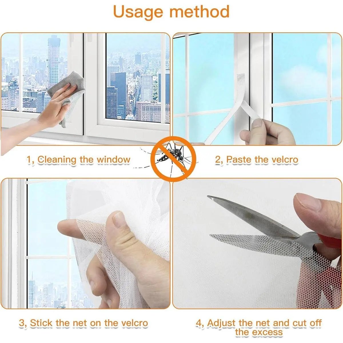 Self-Adhesive Window Fly Screen Mesh – Cut-to-Size Insect & Mosquito Net for Windows