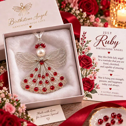 ⏳ Last Day 48% OFF – 👼Handmade Birthstone Angel Wire Ornament |12 Meaningful Birthstone Colors with Keepsake Card ✨