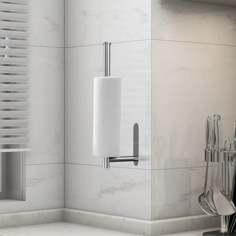 🔥LAST DAY 49% OFF-✨ EasyRoll Paper Towel Holder:No Drill Wall Mount 🧻
