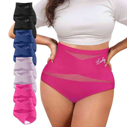 🌸 Last Day Special Price £9.99 ! 🔥Plus-Size High-Waist Cross Tummy Control Panties