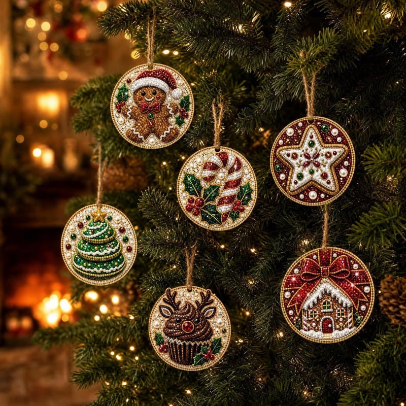 🔥Only $10.99 Last Day Promotion!🎄Christmas DIY Diamond Painting Ornaments Kit (6 PCS)🎅
