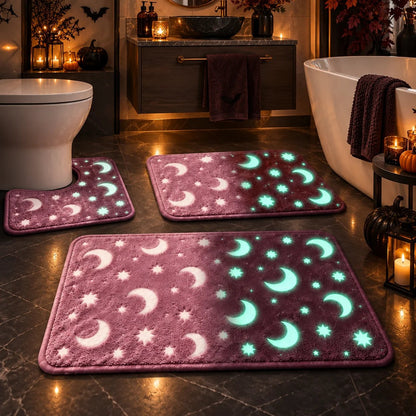🌙 Glow-in-the-Dark Moon & Star Bathroom Mat