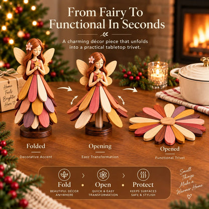 🔥 Last Day 49% OFF-🧚 Fairy Bloom Trivet – Folding Fairy Décor & Heat-Resistant Table Protector