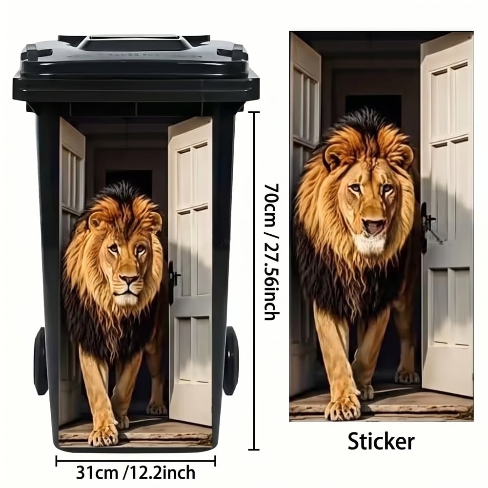 🐮 Highland Cattle Floral Print Bin Sticker