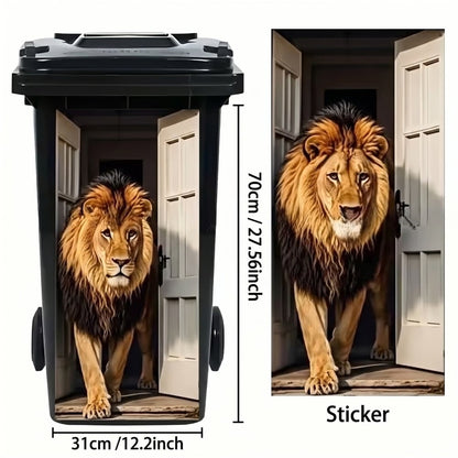 🐮 Highland Cattle Floral Print Bin Sticker