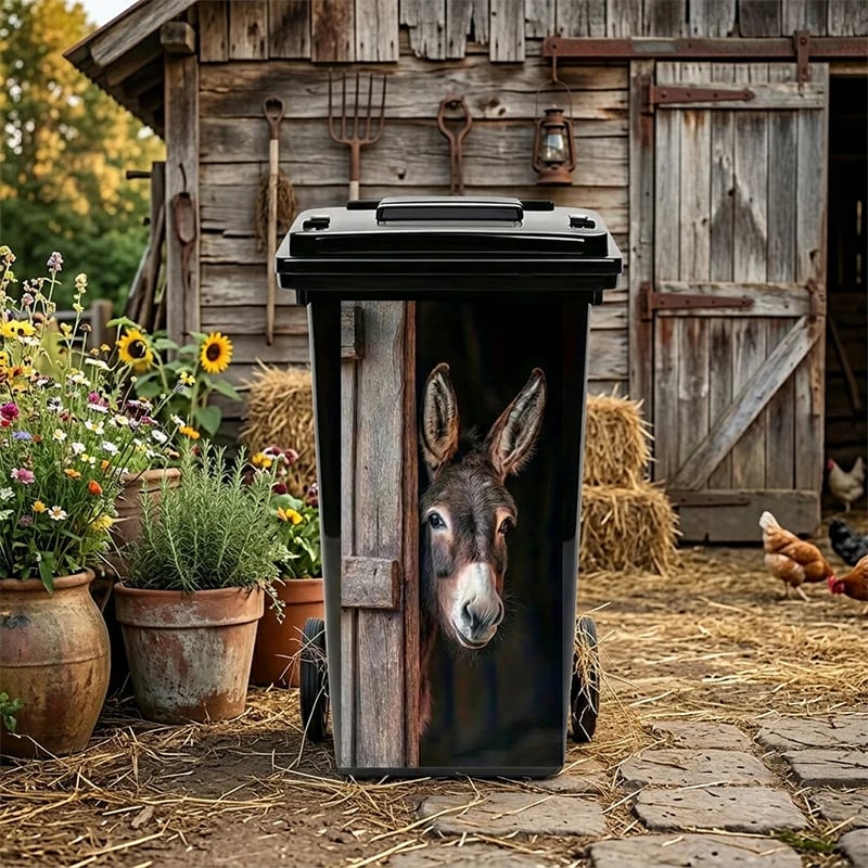 🐮 Highland Cattle Floral Print Bin Sticker