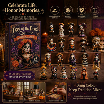 High-quality miniature model✨2026 Day of the Dead Advent Calendar – 24 Days of Mystery Collectible Figurines, Sugar Skull Characters & Festive Holiday Surprises