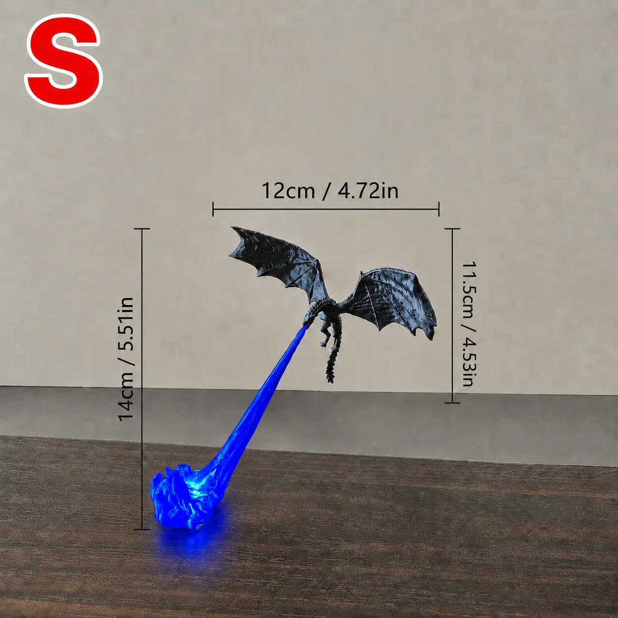 3D-Printed Illuminated Dragon Flame Book Nook – Mystical Fantasy Bookshelf Décor
