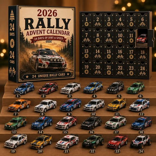 🏎️ 2026 Rally Racing Advent Calendar – 24 Days of  2D irt & Speed, 24 Collectible Rally Cars – Christmas Gift for Racing Fans 🎄