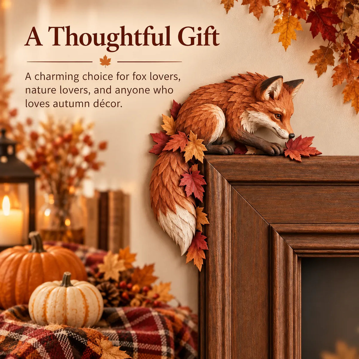 🔥LAST DAY 49% OFF - 🦊Autumn Fox & Maple Leaves Door Frame Corner Decor
