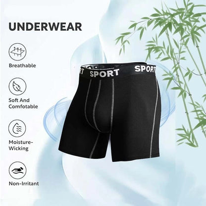 5 Pack Men's Letter Tape Boxer Brief, Casual Comfy Breathable Underwear for Daily Wear