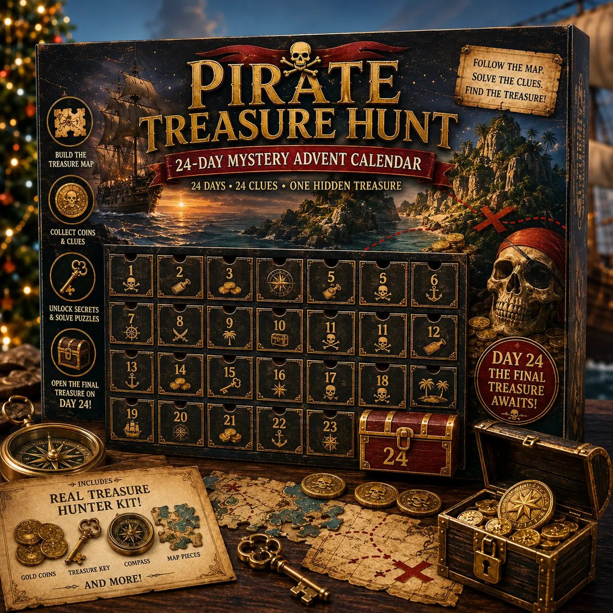 🎄24-Day Mystery Adventure Advent Calendar | Interactive Christmas Puzzle Game with 6 Story Themes, Hidden Clues & Hands-On Challenges 🧩