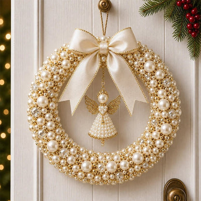 🎄✨ DIY Kit for a Christmas Wreath with Pearls – Handmade Christmas Door Decoration with Beads 💎🎀