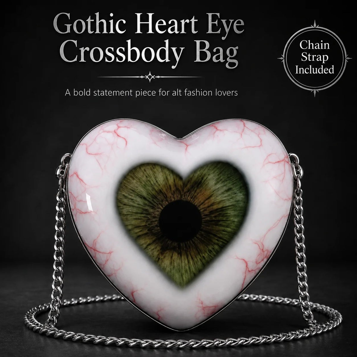 🔥Last Day 49% OFF 🖤👁 Gothic Heart Eye Statement Crossbody Bag