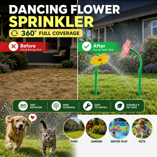 ✨️49% OFF! Boost your courtyard happiness! 360° Rotating Dancing Flower Sprinkler-Funny Dancing Flower Yard Lawn Sprinkler