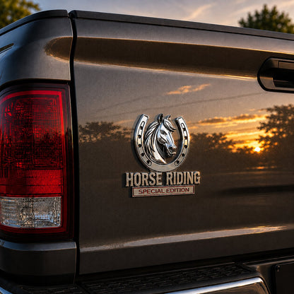 🐎 Horse Riding Special Edition  Chrome Metal Car Emblem