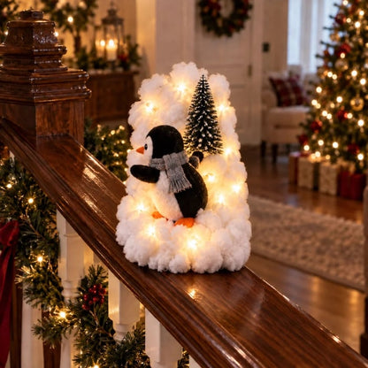 🔥Hot Sale 40% OFF🔥Playful Penguin Snowy Stair Railing Decor