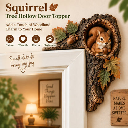 ⏰LAST DAY 49% OFF 🐿️ 3D Chipmunk Tree Hollow Door Topper | Woodland Animal Doorway Decor For Cozy Nature Homes