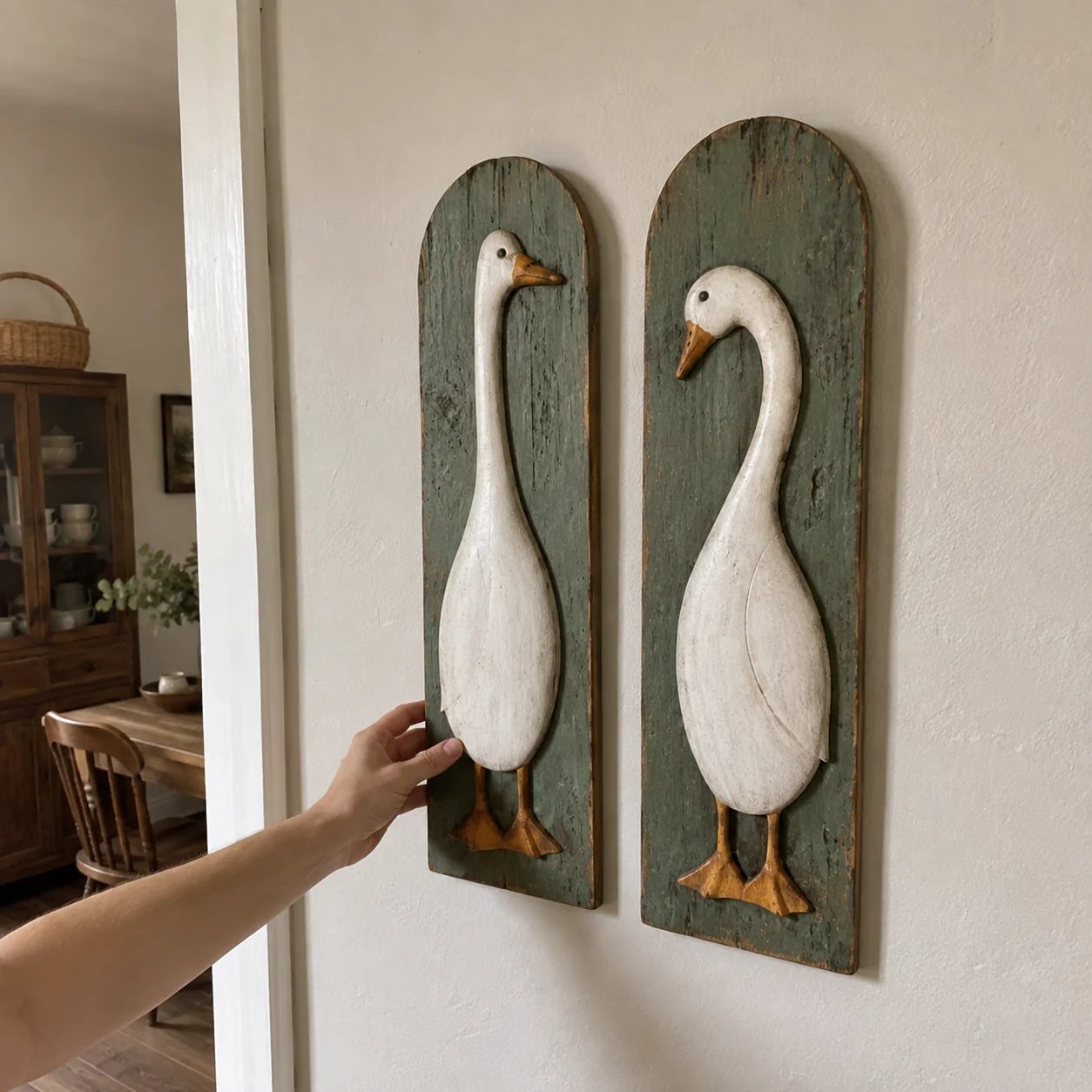 🏆Limited Time Sale 49% OFF🏡✨Handcrafted Rustic Goose Wall Art Set Of 2