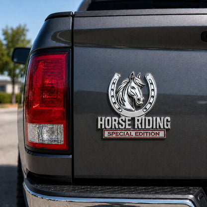 🐎 Horse Riding Special Edition  Chrome Metal Car Emblem