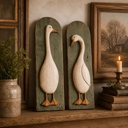 🏆Limited Time Sale 49% OFF🏡✨Handcrafted Rustic Goose Wall Art Set Of 2