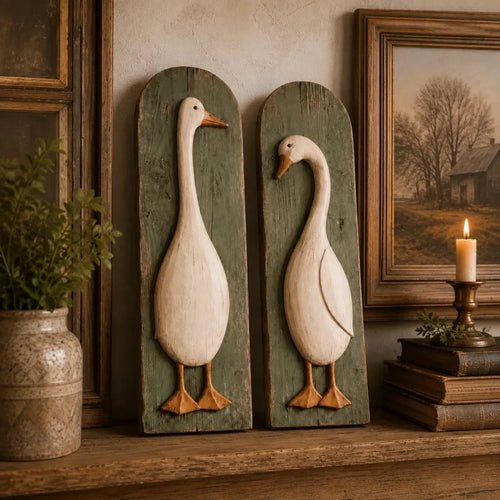 🏆Limited Time Sale 49% OFF🏡✨Handcrafted Rustic Goose Wall Art Set Of 2