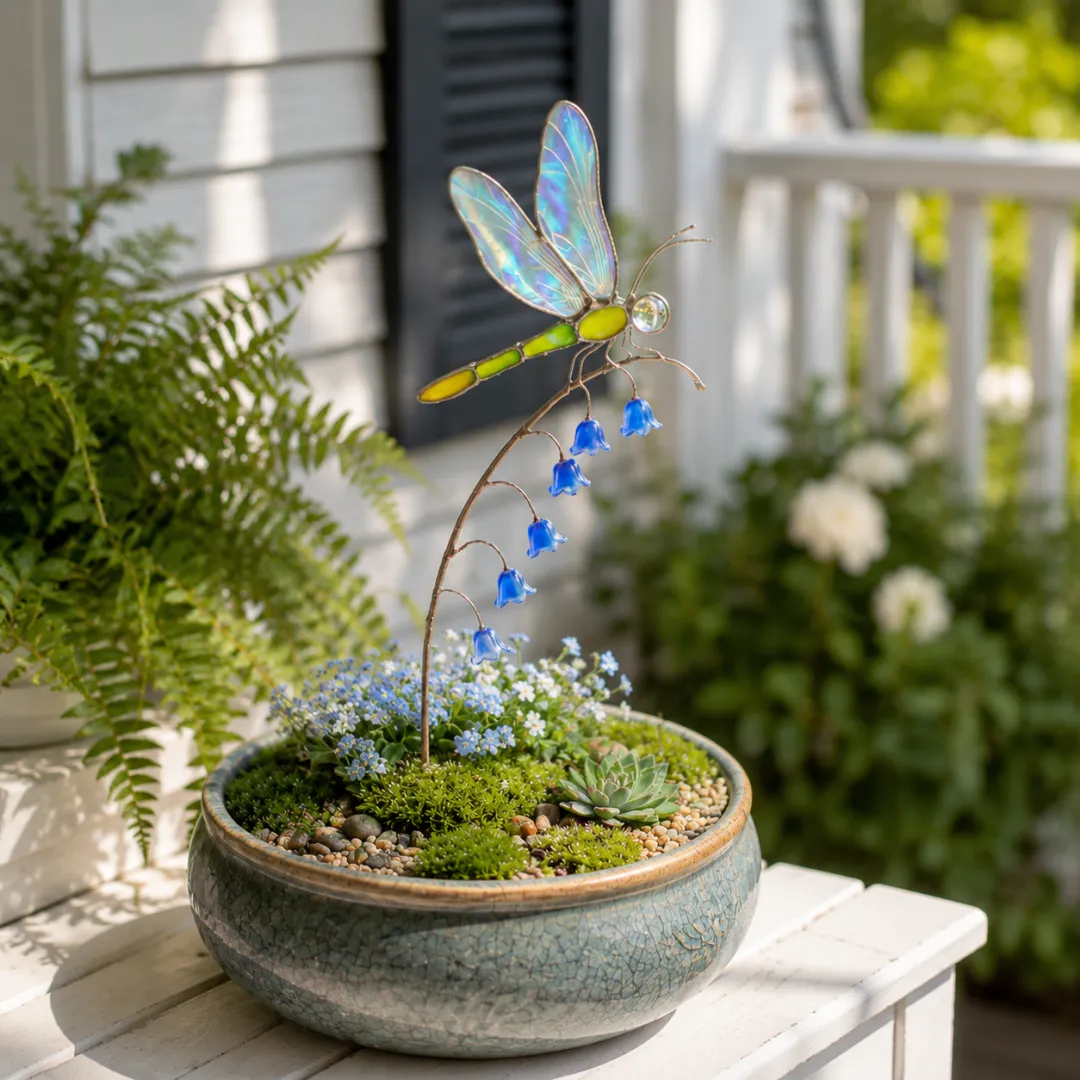 🦋Iridescent Dragonfly Garden Stake