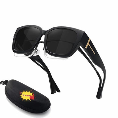 🕶️ Polarized Fit Over Sunglasses for Women – UV400 Protection Floral Frame Wear Over Prescription Glasses