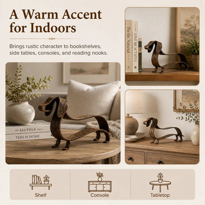 🐶🐴🎨Rustic Charm, Horse Dachshund Style — Metal Sculpture for Home & Garden