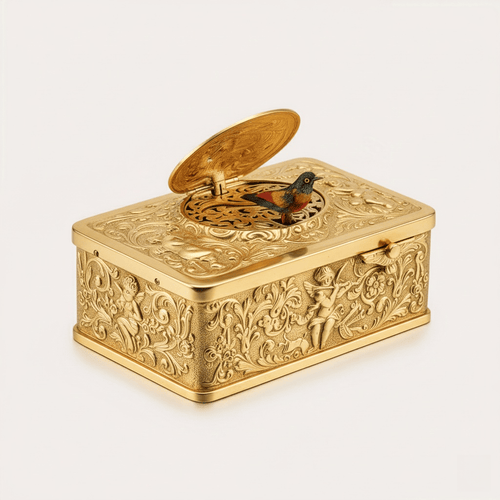European Three-dimensional Embossed Bird Music Box