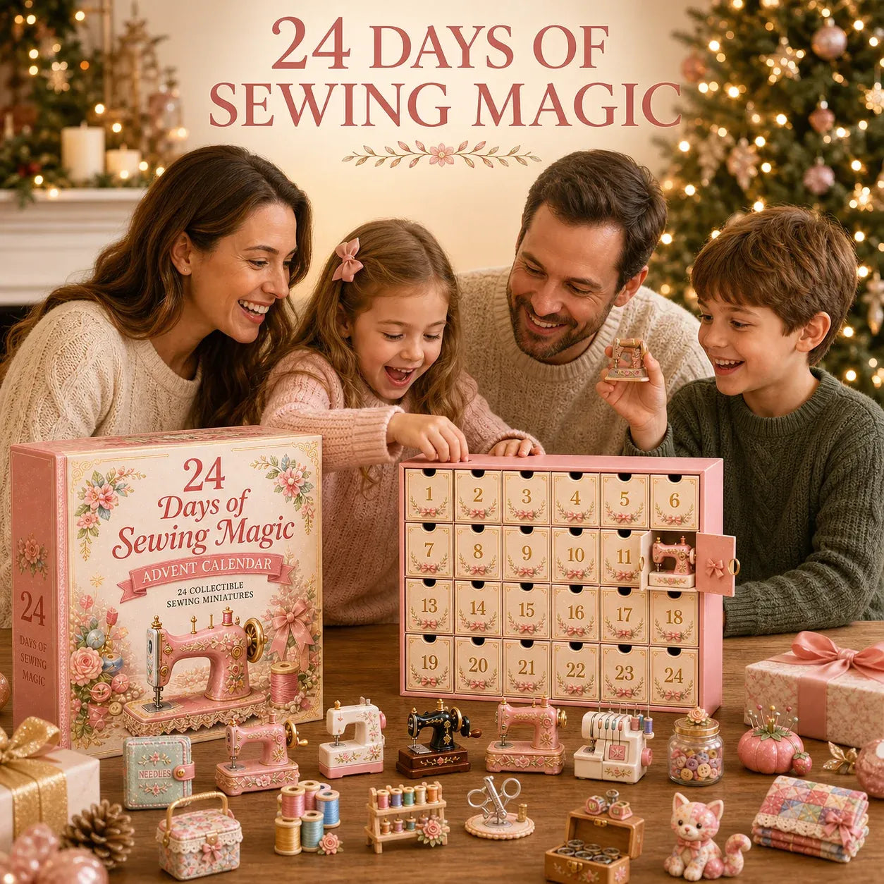 ⏳ Last Day 48% OFF – 🧵24 Days Of Sewing Magic Advent Calendar | 24 Sewing-Inspired Miniatures for Craft Lovers, Quilters & Handmade Enthusiasts 🎁