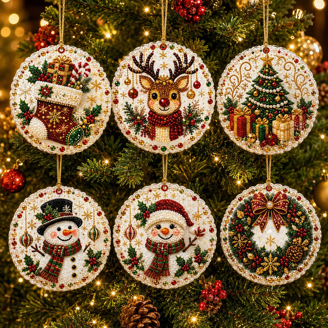 🔥Only $10.99 Last Day Promotion!🎄Christmas DIY Diamond Painting Ornaments Kit (6 PCS)🎅