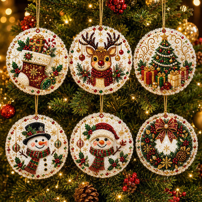 🔥Only $10.99 Last Day Promotion!🎄Christmas DIY Diamond Painting Ornaments Kit (6 PCS)🎅
